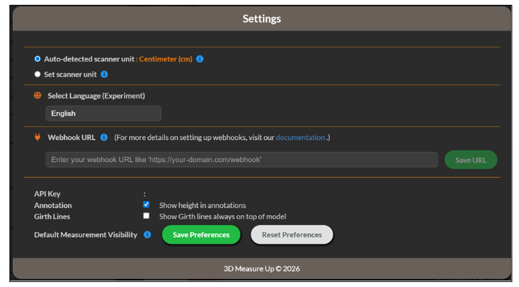 Configure the Webhook in 3D Measure Up Configure the Webhook in 3D Measure Up